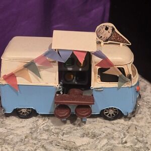 The Spring Shop Metal Ice Cream Truck Vintage Style Decorative Figurine